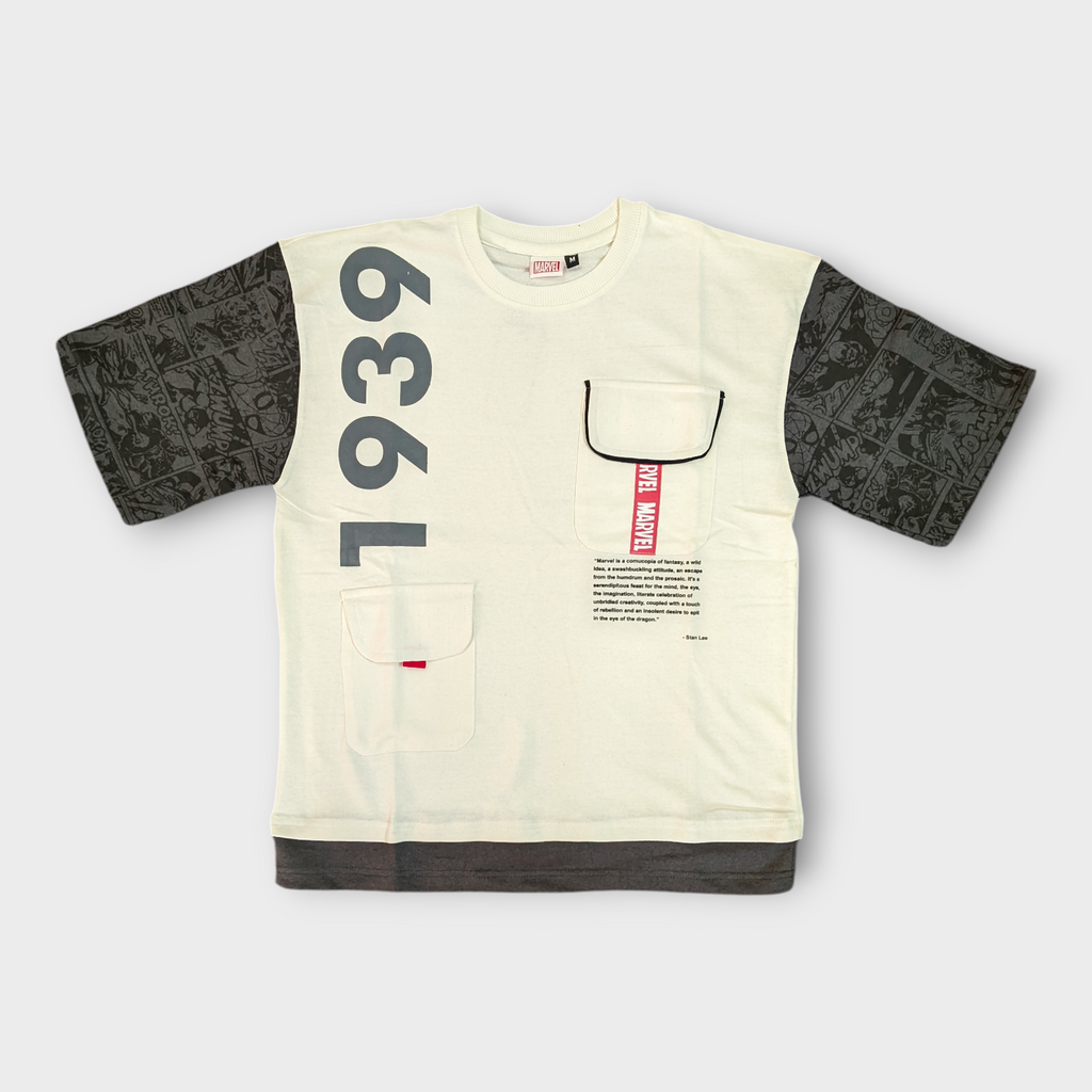 Marvell 1939 Oversized T-shirt with Dual Pockets